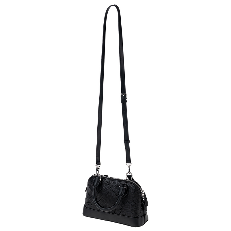 EMBOSSED DOME BAG - BLACK
